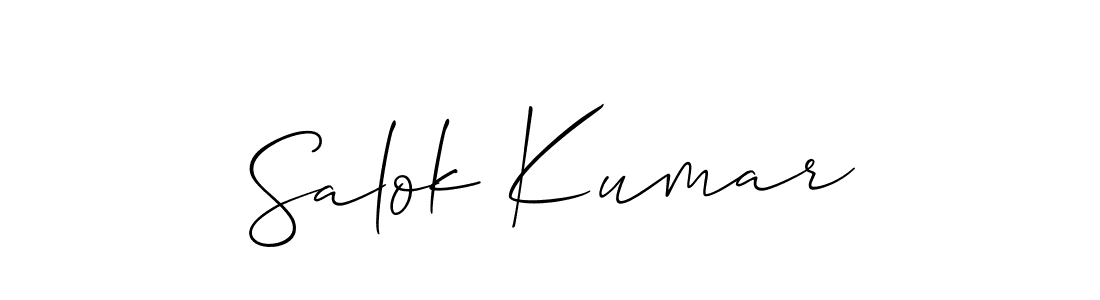 How to Draw Salok Kumar signature style? Allison_Script is a latest design signature styles for name Salok Kumar. Salok Kumar signature style 2 images and pictures png