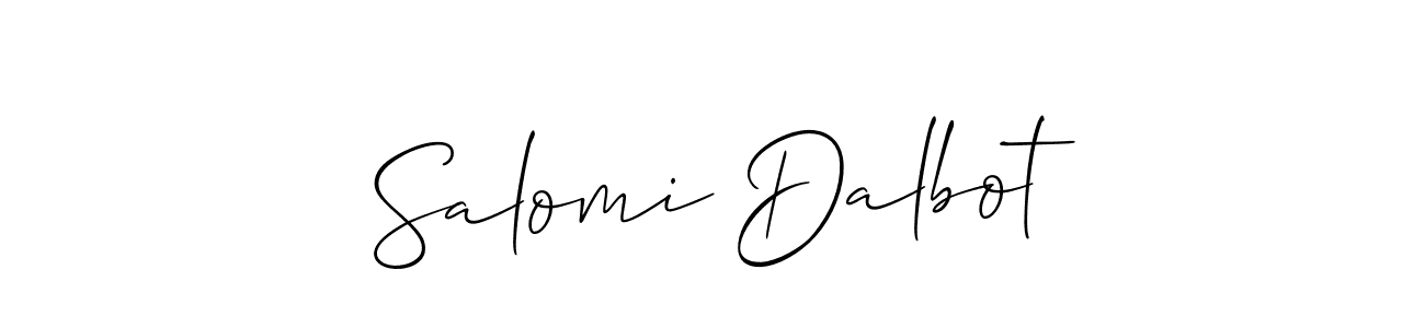 Also we have Salomi Dalbot name is the best signature style. Create professional handwritten signature collection using Allison_Script autograph style. Salomi Dalbot signature style 2 images and pictures png