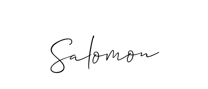 Use a signature maker to create a handwritten signature online. With this signature software, you can design (Allison_Script) your own signature for name Salomon. Salomon signature style 2 images and pictures png