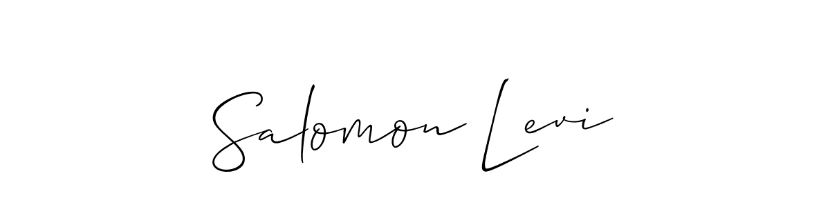 How to make Salomon Levi name signature. Use Allison_Script style for creating short signs online. This is the latest handwritten sign. Salomon Levi signature style 2 images and pictures png