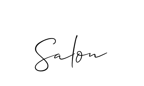 Use a signature maker to create a handwritten signature online. With this signature software, you can design (Allison_Script) your own signature for name Salon. Salon signature style 2 images and pictures png