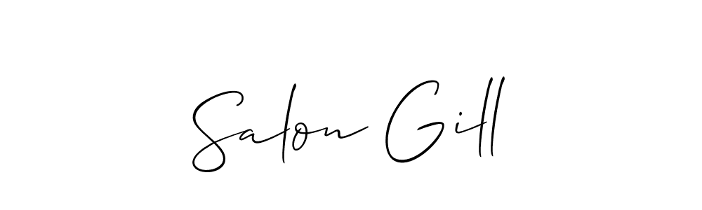 Use a signature maker to create a handwritten signature online. With this signature software, you can design (Allison_Script) your own signature for name Salon Gill. Salon Gill signature style 2 images and pictures png