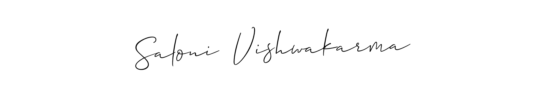 Also You can easily find your signature by using the search form. We will create Saloni  Vishwakarma name handwritten signature images for you free of cost using Allison_Script sign style. Saloni  Vishwakarma signature style 2 images and pictures png