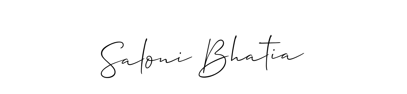 Similarly Allison_Script is the best handwritten signature design. Signature creator online .You can use it as an online autograph creator for name Saloni Bhatia. Saloni Bhatia signature style 2 images and pictures png