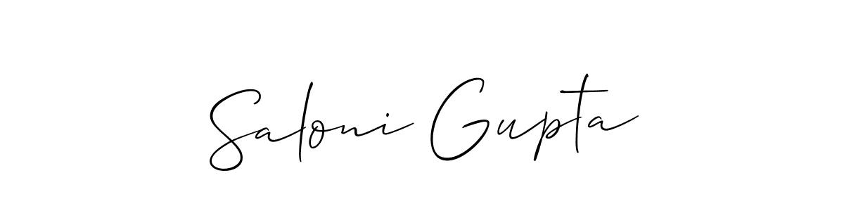 Use a signature maker to create a handwritten signature online. With this signature software, you can design (Allison_Script) your own signature for name Saloni Gupta. Saloni Gupta signature style 2 images and pictures png