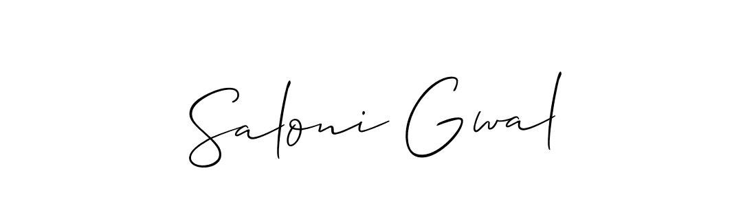 Make a beautiful signature design for name Saloni Gwal. With this signature (Allison_Script) style, you can create a handwritten signature for free. Saloni Gwal signature style 2 images and pictures png
