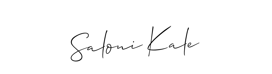 The best way (Allison_Script) to make a short signature is to pick only two or three words in your name. The name Saloni Kale include a total of six letters. For converting this name. Saloni Kale signature style 2 images and pictures png