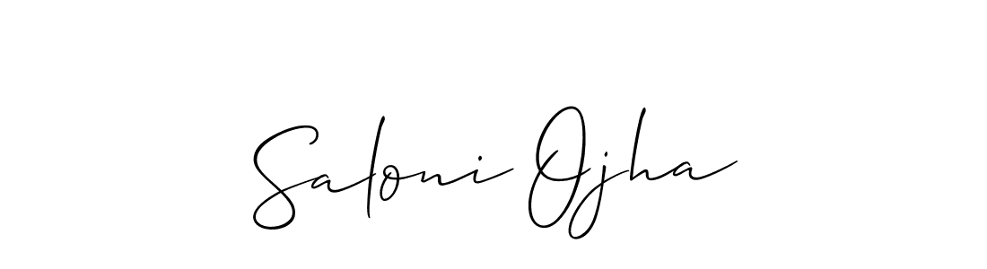 Allison_Script is a professional signature style that is perfect for those who want to add a touch of class to their signature. It is also a great choice for those who want to make their signature more unique. Get Saloni Ojha name to fancy signature for free. Saloni Ojha signature style 2 images and pictures png