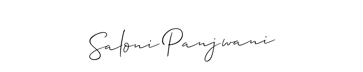 How to make Saloni Panjwani name signature. Use Allison_Script style for creating short signs online. This is the latest handwritten sign. Saloni Panjwani signature style 2 images and pictures png