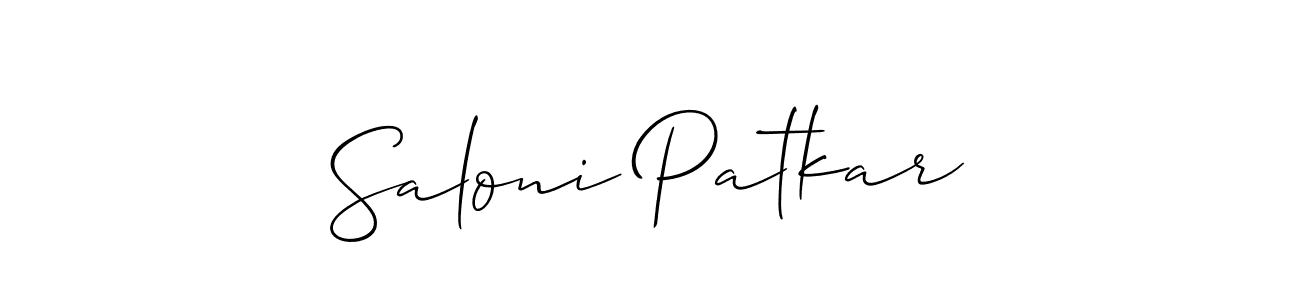 Create a beautiful signature design for name Saloni Patkar. With this signature (Allison_Script) fonts, you can make a handwritten signature for free. Saloni Patkar signature style 2 images and pictures png