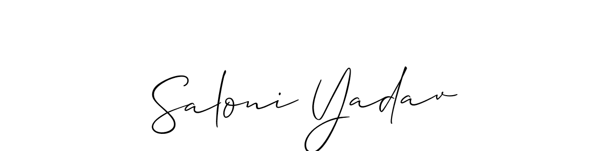 Also You can easily find your signature by using the search form. We will create Saloni Yadav name handwritten signature images for you free of cost using Allison_Script sign style. Saloni Yadav signature style 2 images and pictures png