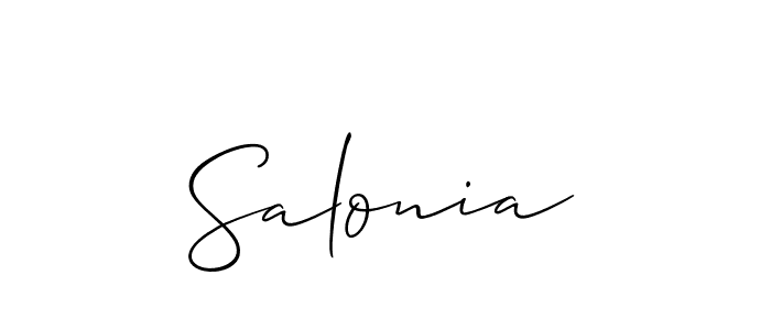 Design your own signature with our free online signature maker. With this signature software, you can create a handwritten (Allison_Script) signature for name Salonia. Salonia signature style 2 images and pictures png