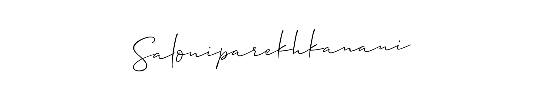 Make a beautiful signature design for name Saloniparekhkanani. With this signature (Allison_Script) style, you can create a handwritten signature for free. Saloniparekhkanani signature style 2 images and pictures png