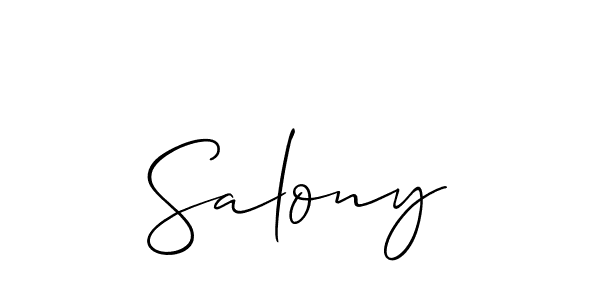 Design your own signature with our free online signature maker. With this signature software, you can create a handwritten (Allison_Script) signature for name Salony. Salony signature style 2 images and pictures png
