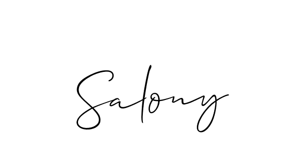 Design your own signature with our free online signature maker. With this signature software, you can create a handwritten (Allison_Script) signature for name Salony. Salony signature style 2 images and pictures png