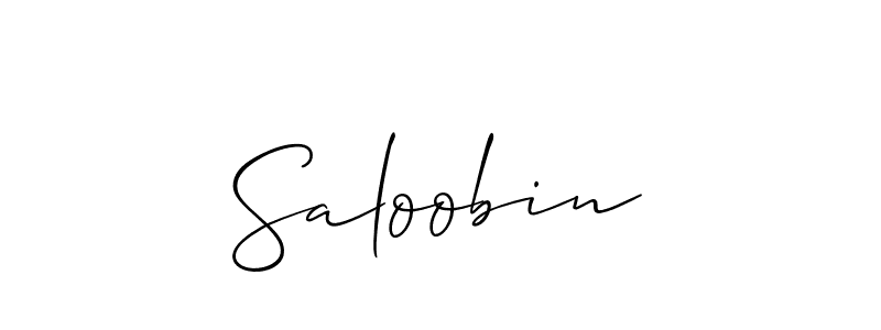 Allison_Script is a professional signature style that is perfect for those who want to add a touch of class to their signature. It is also a great choice for those who want to make their signature more unique. Get Saloobin name to fancy signature for free. Saloobin signature style 2 images and pictures png