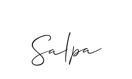 Design your own signature with our free online signature maker. With this signature software, you can create a handwritten (Allison_Script) signature for name Salpa. Salpa signature style 2 images and pictures png