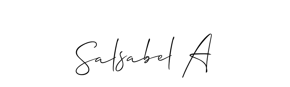 This is the best signature style for the Salsabel A name. Also you like these signature font (Allison_Script). Mix name signature. Salsabel A signature style 2 images and pictures png