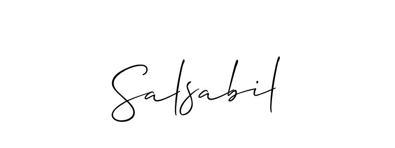 How to make Salsabil signature? Allison_Script is a professional autograph style. Create handwritten signature for Salsabil name. Salsabil signature style 2 images and pictures png