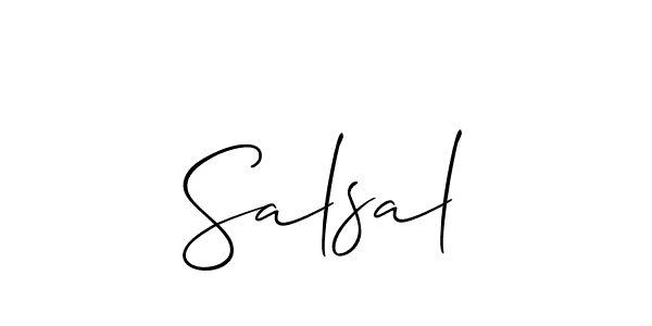 Also You can easily find your signature by using the search form. We will create Salsal name handwritten signature images for you free of cost using Allison_Script sign style. Salsal signature style 2 images and pictures png