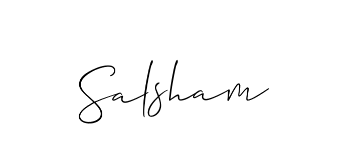 Create a beautiful signature design for name Salsham. With this signature (Allison_Script) fonts, you can make a handwritten signature for free. Salsham signature style 2 images and pictures png