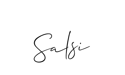 if you are searching for the best signature style for your name Salsi. so please give up your signature search. here we have designed multiple signature styles  using Allison_Script. Salsi signature style 2 images and pictures png