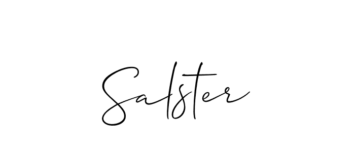 How to make Salster name signature. Use Allison_Script style for creating short signs online. This is the latest handwritten sign. Salster signature style 2 images and pictures png