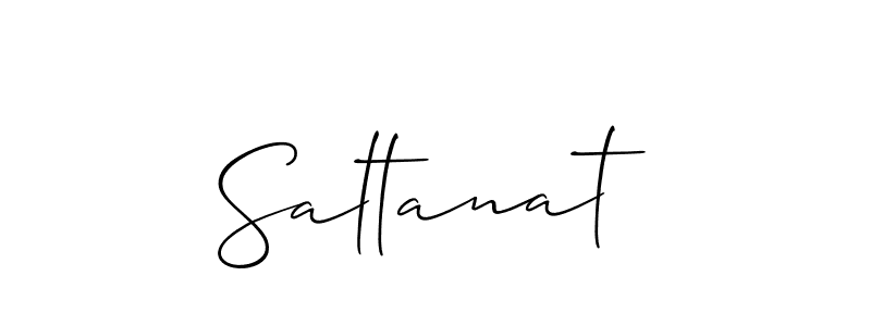 Design your own signature with our free online signature maker. With this signature software, you can create a handwritten (Allison_Script) signature for name Saltanat. Saltanat signature style 2 images and pictures png