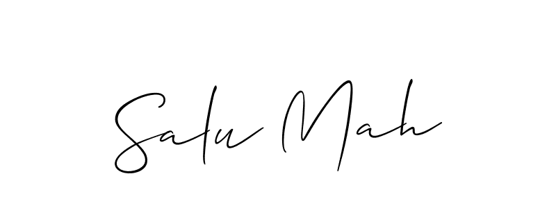 Similarly Allison_Script is the best handwritten signature design. Signature creator online .You can use it as an online autograph creator for name Salu Mah. Salu Mah signature style 2 images and pictures png