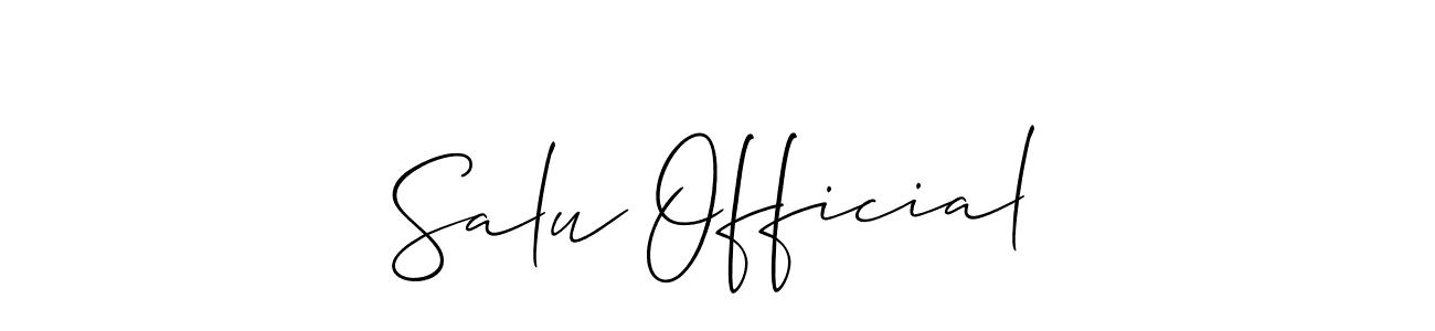 Design your own signature with our free online signature maker. With this signature software, you can create a handwritten (Allison_Script) signature for name Salu Official. Salu Official signature style 2 images and pictures png