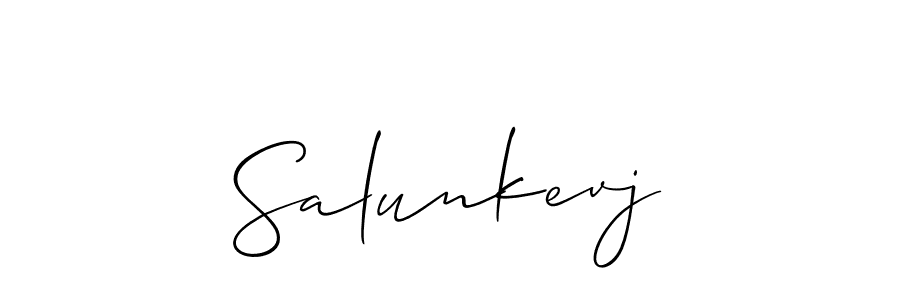 It looks lik you need a new signature style for name Salunkevj. Design unique handwritten (Allison_Script) signature with our free signature maker in just a few clicks. Salunkevj signature style 2 images and pictures png