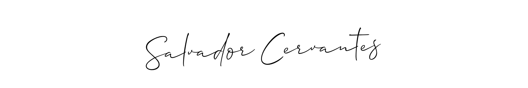 Allison_Script is a professional signature style that is perfect for those who want to add a touch of class to their signature. It is also a great choice for those who want to make their signature more unique. Get Salvador Cervantes name to fancy signature for free. Salvador Cervantes signature style 2 images and pictures png