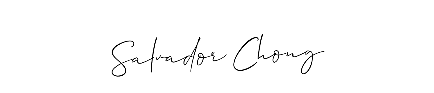 Salvador Chong stylish signature style. Best Handwritten Sign (Allison_Script) for my name. Handwritten Signature Collection Ideas for my name Salvador Chong. Salvador Chong signature style 2 images and pictures png