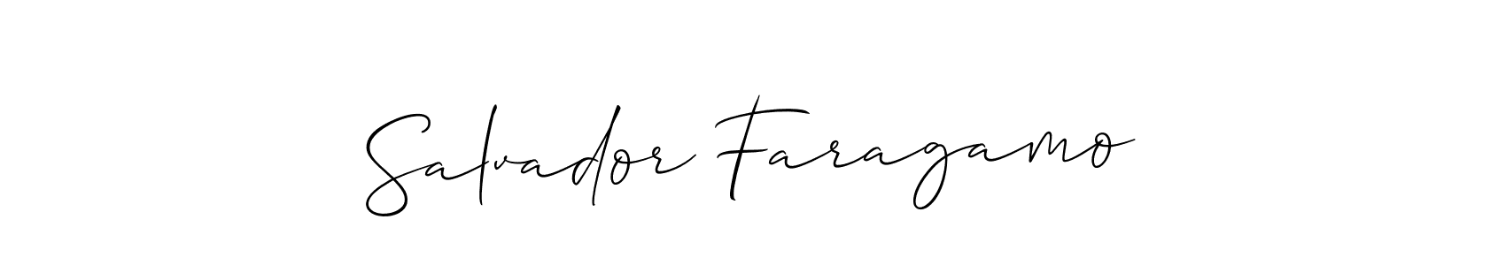 Make a beautiful signature design for name Salvador Faragamo. With this signature (Allison_Script) style, you can create a handwritten signature for free. Salvador Faragamo signature style 2 images and pictures png