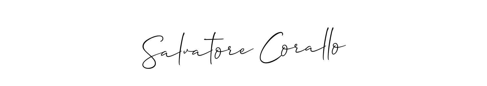 Also we have Salvatore Corallo name is the best signature style. Create professional handwritten signature collection using Allison_Script autograph style. Salvatore Corallo signature style 2 images and pictures png
