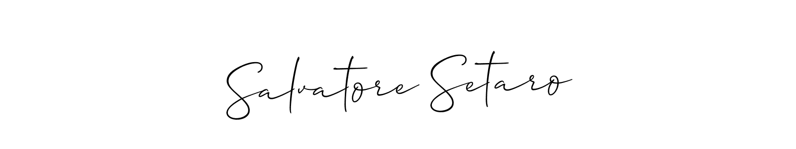 Make a short Salvatore Setaro signature style. Manage your documents anywhere anytime using Allison_Script. Create and add eSignatures, submit forms, share and send files easily. Salvatore Setaro signature style 2 images and pictures png