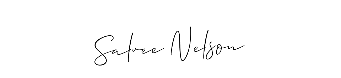 Also we have Salvee Nelson name is the best signature style. Create professional handwritten signature collection using Allison_Script autograph style. Salvee Nelson signature style 2 images and pictures png