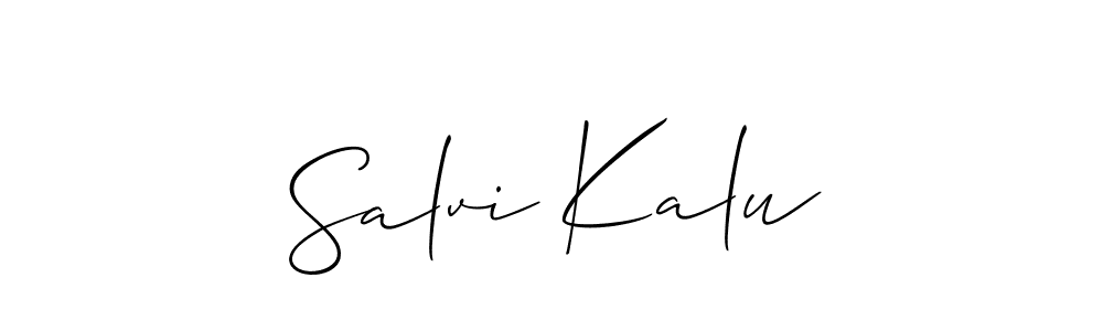 Similarly Allison_Script is the best handwritten signature design. Signature creator online .You can use it as an online autograph creator for name Salvi Kalu. Salvi Kalu signature style 2 images and pictures png