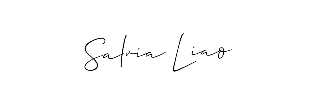 How to make Salvia Liao name signature. Use Allison_Script style for creating short signs online. This is the latest handwritten sign. Salvia Liao signature style 2 images and pictures png