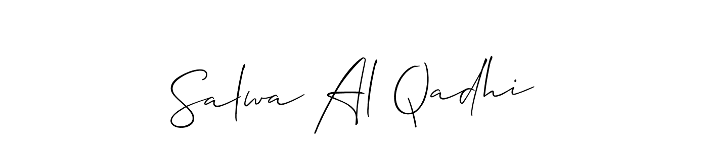 if you are searching for the best signature style for your name Salwa Al Qadhi. so please give up your signature search. here we have designed multiple signature styles  using Allison_Script. Salwa Al Qadhi signature style 2 images and pictures png