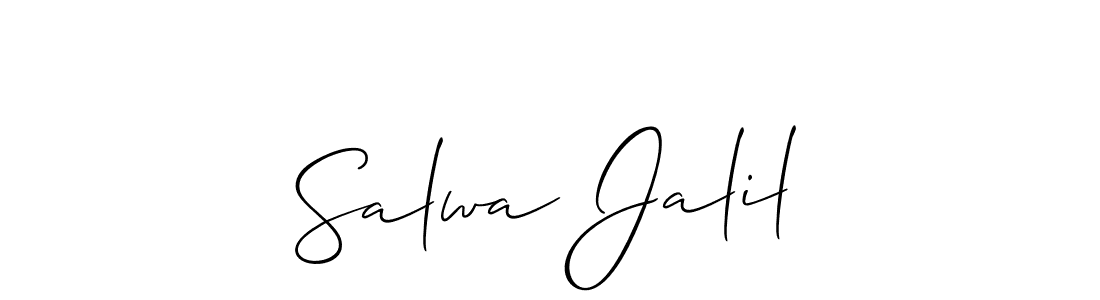 You should practise on your own different ways (Allison_Script) to write your name (Salwa Jalil) in signature. don't let someone else do it for you. Salwa Jalil signature style 2 images and pictures png