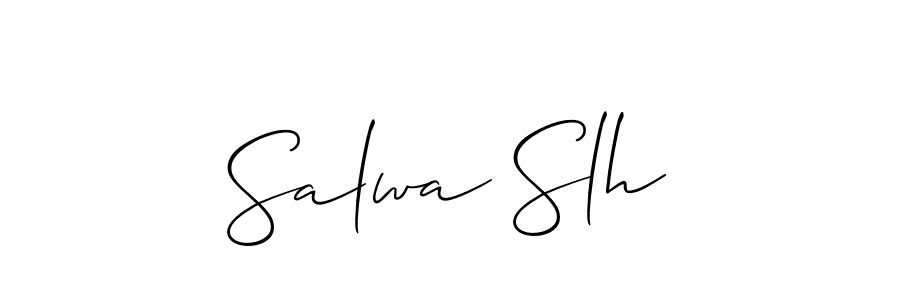 Allison_Script is a professional signature style that is perfect for those who want to add a touch of class to their signature. It is also a great choice for those who want to make their signature more unique. Get Salwa Slh name to fancy signature for free. Salwa Slh signature style 2 images and pictures png