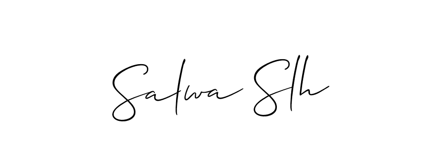 You should practise on your own different ways (Allison_Script) to write your name (Salwa Slh) in signature. don't let someone else do it for you. Salwa Slh signature style 2 images and pictures png