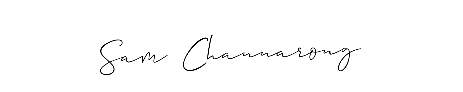 if you are searching for the best signature style for your name Sam  Channarong. so please give up your signature search. here we have designed multiple signature styles  using Allison_Script. Sam  Channarong signature style 2 images and pictures png