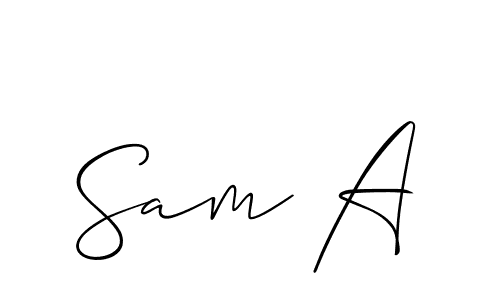 The best way (Allison_Script) to make a short signature is to pick only two or three words in your name. The name Sam A include a total of six letters. For converting this name. Sam A signature style 2 images and pictures png