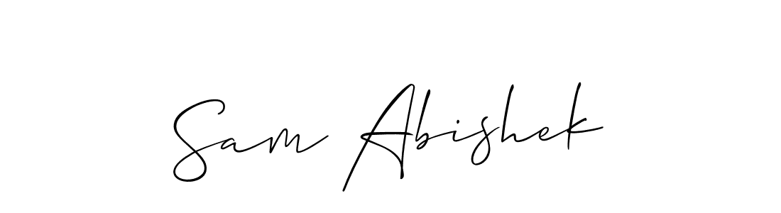 How to Draw Sam Abishek signature style? Allison_Script is a latest design signature styles for name Sam Abishek. Sam Abishek signature style 2 images and pictures png