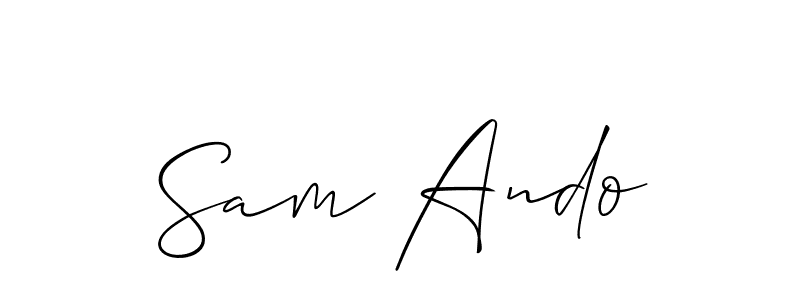 if you are searching for the best signature style for your name Sam Ando. so please give up your signature search. here we have designed multiple signature styles  using Allison_Script. Sam Ando signature style 2 images and pictures png