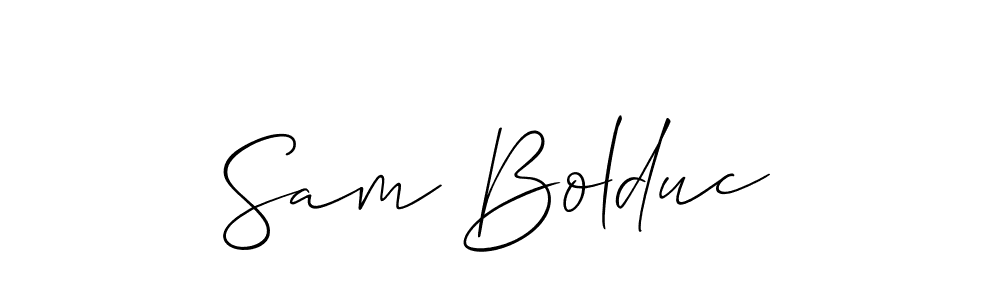 Sam Bolduc stylish signature style. Best Handwritten Sign (Allison_Script) for my name. Handwritten Signature Collection Ideas for my name Sam Bolduc. Sam Bolduc signature style 2 images and pictures png