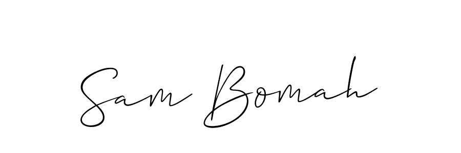 It looks lik you need a new signature style for name Sam Bomah. Design unique handwritten (Allison_Script) signature with our free signature maker in just a few clicks. Sam Bomah signature style 2 images and pictures png