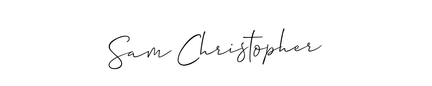 if you are searching for the best signature style for your name Sam Christopher. so please give up your signature search. here we have designed multiple signature styles  using Allison_Script. Sam Christopher signature style 2 images and pictures png